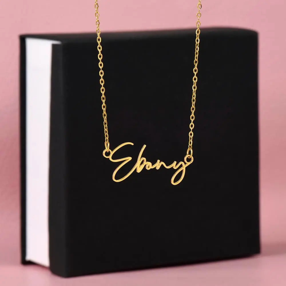 Name Necklace signature style without card message . ShineOn Fulfillment