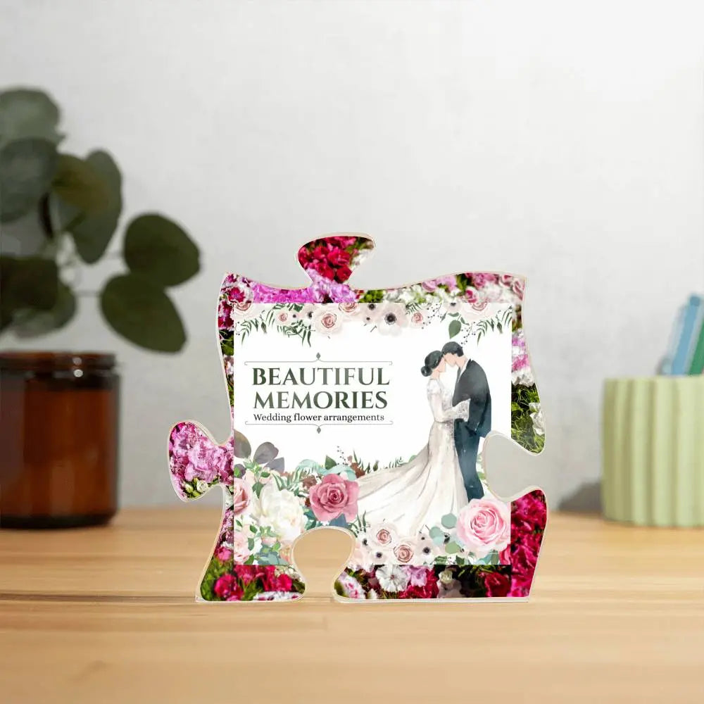 Printed Acrylic Puzzle Plaque wedding flower arrangements. ShineOn Fulfillment
