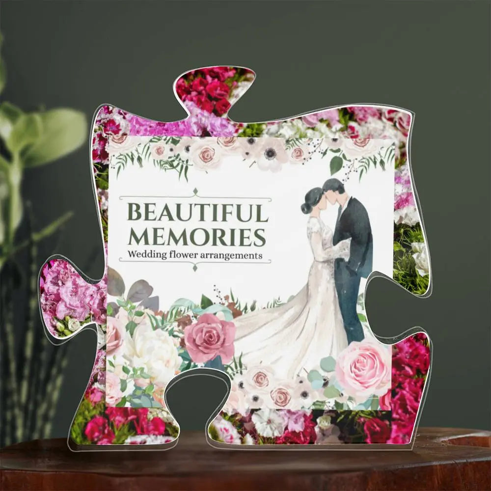Printed Acrylic Puzzle Plaque wedding flower arrangements. ShineOn Fulfillment