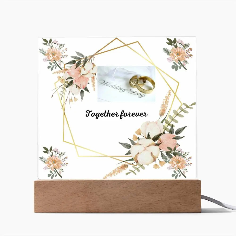 Square Acrylique Plaque wedding day. ShineOn Fulfillment