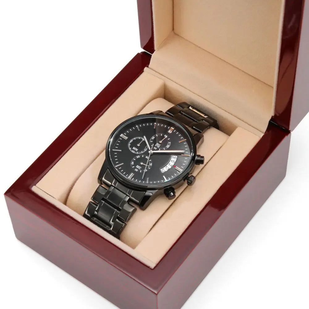 La Montre chronograph noir..