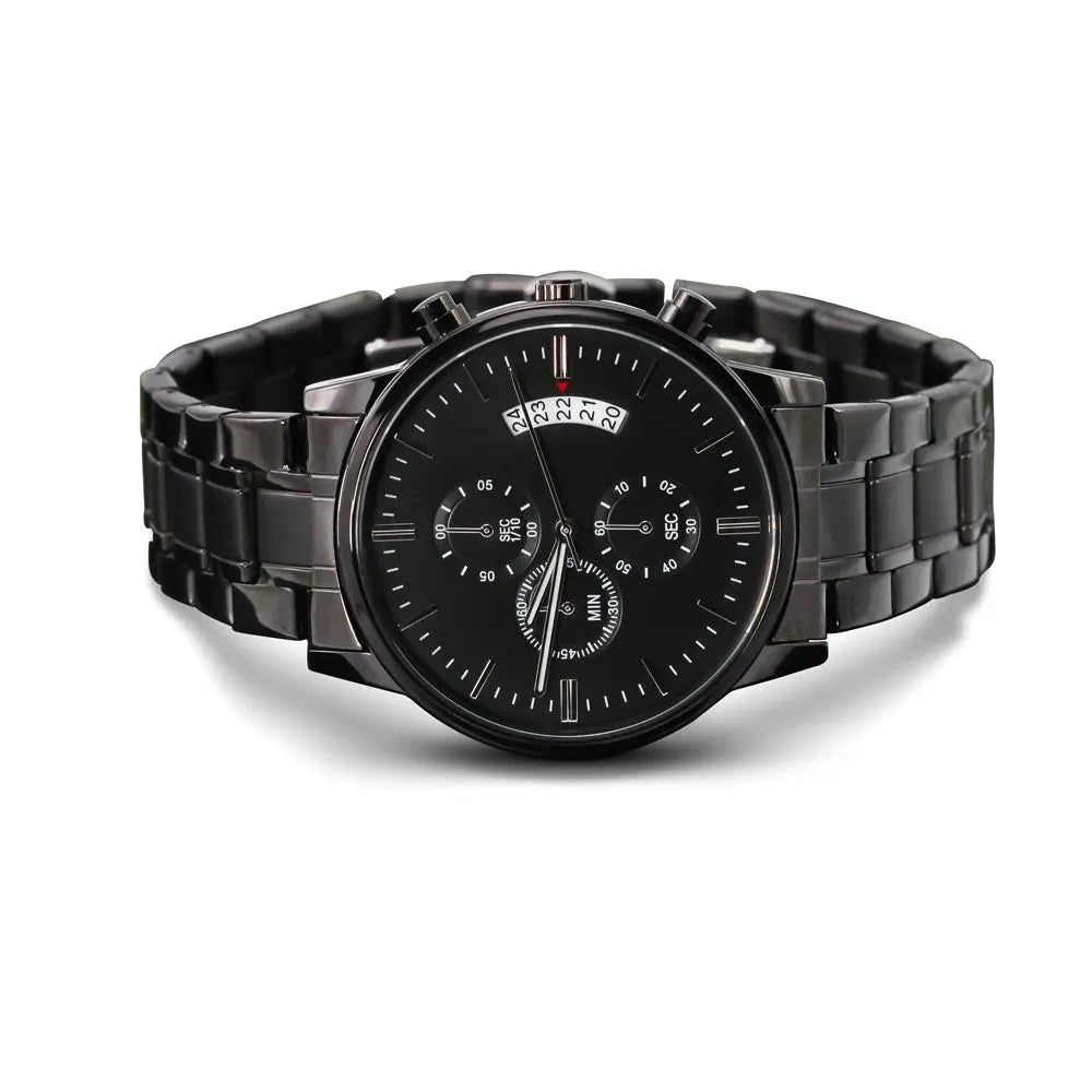 La Montre chronograph noir..