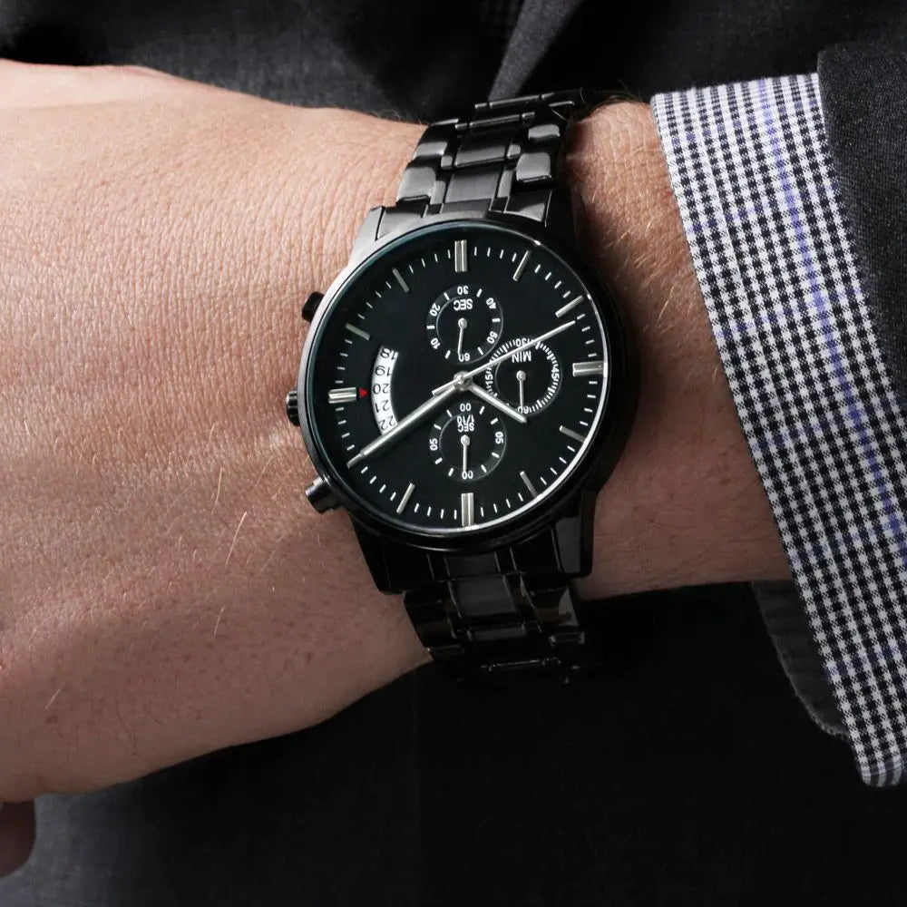 La Montre chronograph noir..