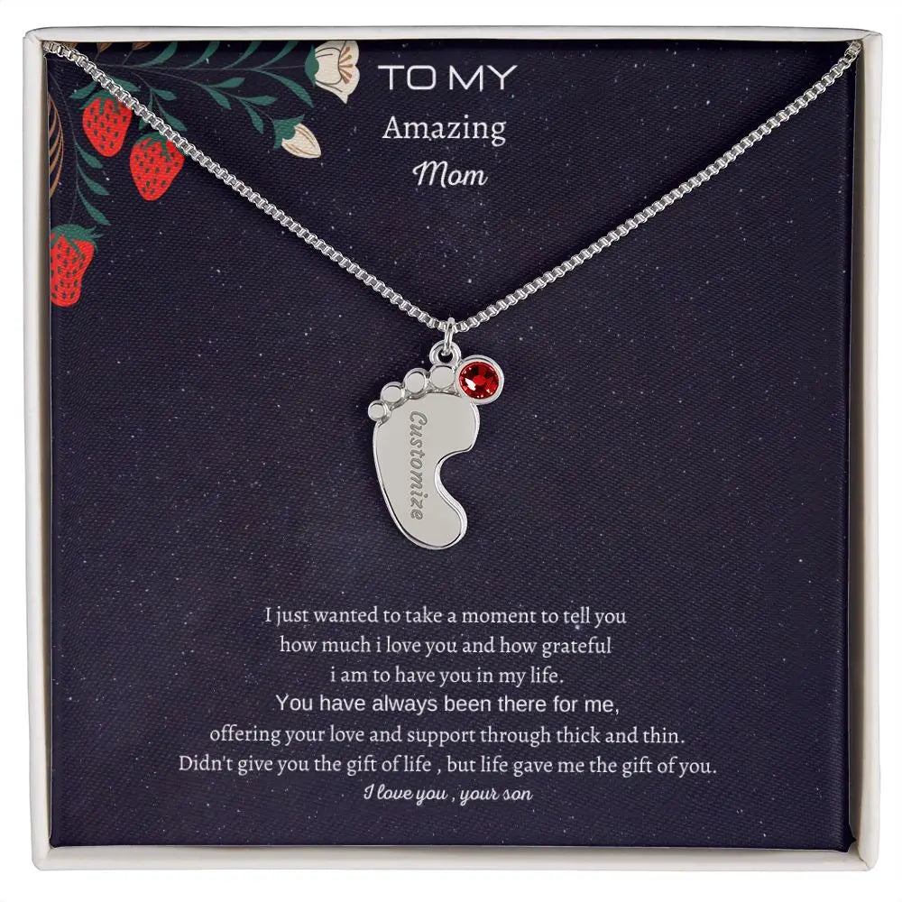To my mom custom baby necklace -flexam