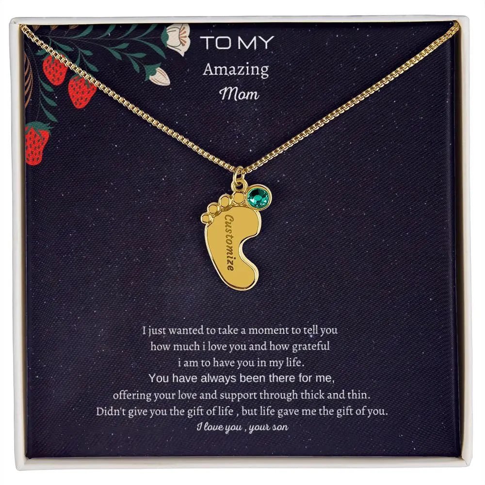 Baby Feet Necklace with Birthstone.flexam