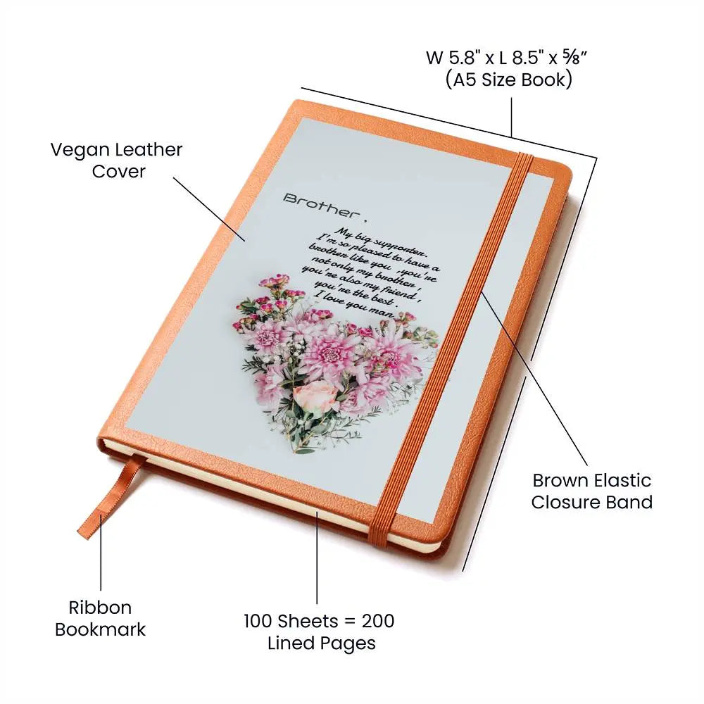 Gift to my brother Graphic leather journal ShineOn Fulfillment