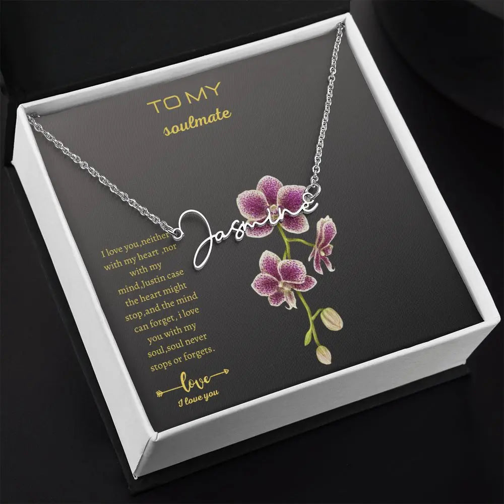 Gift to my soulmate  Signature Style Name Necklace . ShineOn Fulfillment