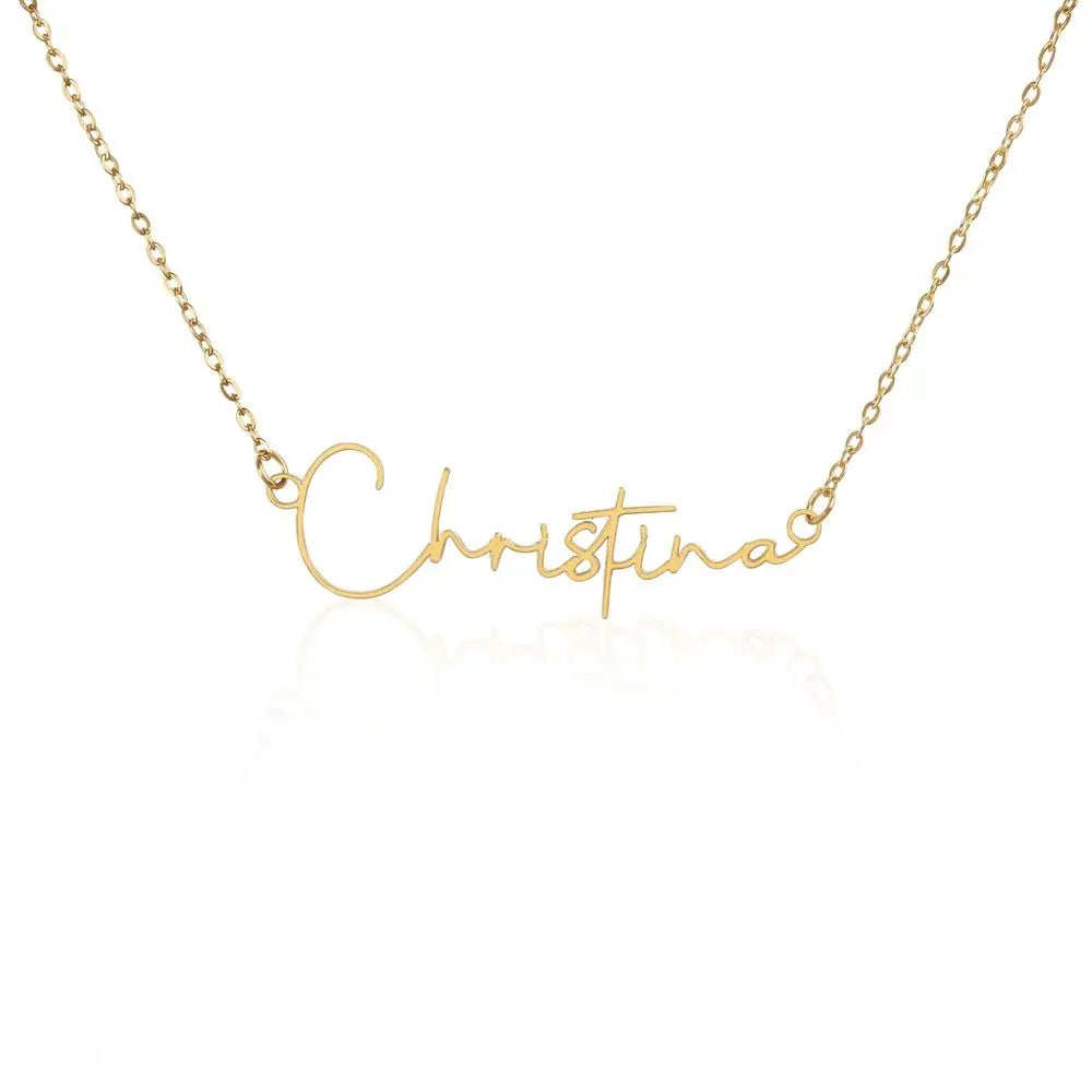Name Necklace signature style without  card message . ShineOn Fulfillment