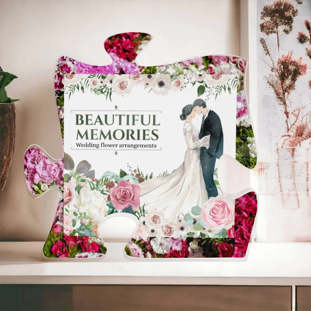 Printed Acrylic Puzzle Plaque wedding flower arrangements. ShineOn Fulfillment