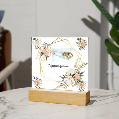 Square Acrylique Plaque wedding day. ShineOn Fulfillment
