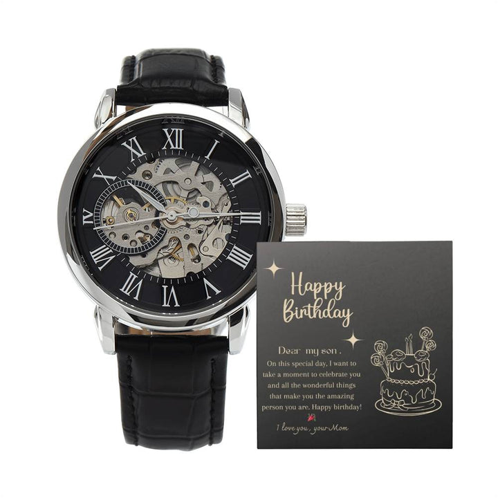 Gift happy birthday Men's openwork watch luxury to my son .